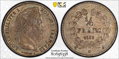 1836-A 1/4 Fr Gad-355 AU55