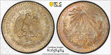 1934-M Peso KM-455  Ag MS65