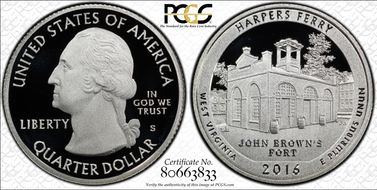 2016-S 25C Harpers Ferry NP-Silver PR70DCAM