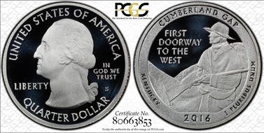 2016-S 25C Cumberland Gap NP-Silver PR70DCAM