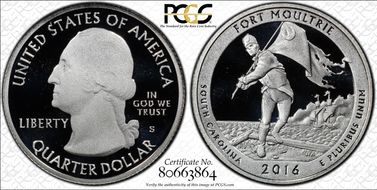 2016-S 25C Fort Moultrie NP Silver PR70DCAM