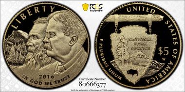 2016-W $5 100th Anniv. Nat'l Parks First Strike PR70DCAM