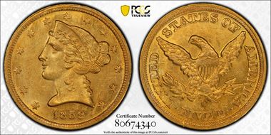 1859-C $5 MS63