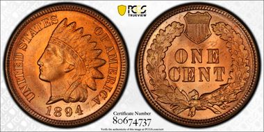 1894 1C MS66RD