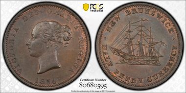 1854 1/2D NB-1B BR-912 MS63BN