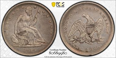 1839 50C WB-5 Drapery VF25