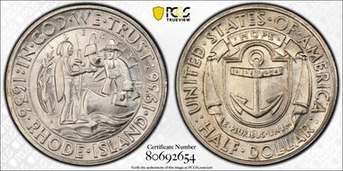 1936-S 50C Rhode Island MS65