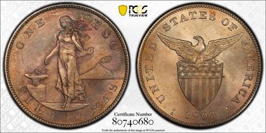 1903-S Peso KM-168  Ag MS63