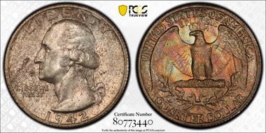 1942-S 25C AU58