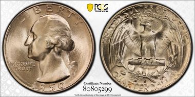 1950-S 25C MS67