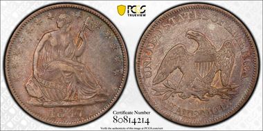 1847-O 50C WB-13 Large O XF40