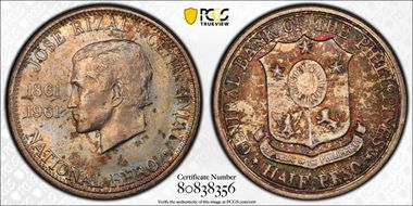 1961 1/2 P Dr. Jose Rizal KM-191  Ag MS64
