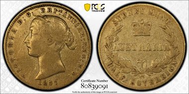 1857-SY 1/2 Sov VF30