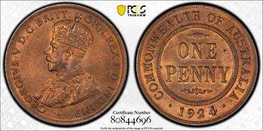 1924 1D English obverse MS65RB