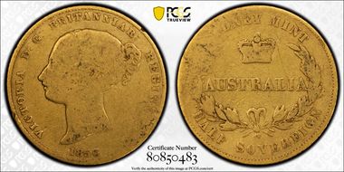 1856-SY 1/2 Sov No Berry above L of HALF G4