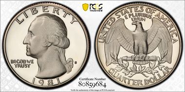 1981-S 25C Type 1 PR70DCAM