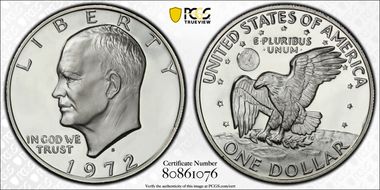 1972-S $1 Silver PR70DCAM