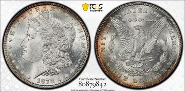 1878 7TF $1 R78, VAM 170, Doubled Date MS62
