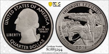 2016-S 25C Theodore Roosevelt NP First Strike PR70DCAM