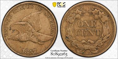 1857 1C Flying Eagle XF40