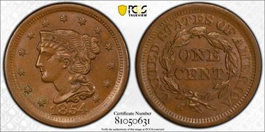 1854 1C N-17 MS64+ BN