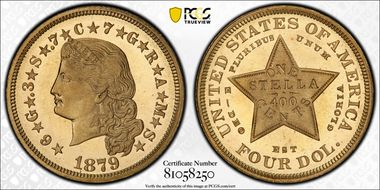 1879 $4 Flowing Hair PR67