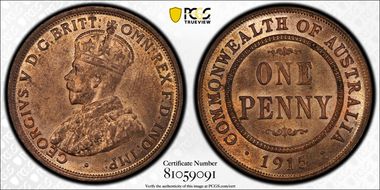 1915 (L) 1D MS64+ RB