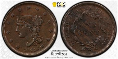 1841 1C Newcomb 3 AU53BN