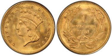 1873 G$1 Open 3 MS66