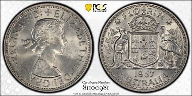 1957(m) Florin MS63