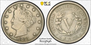 1883 5C With CENTS F15