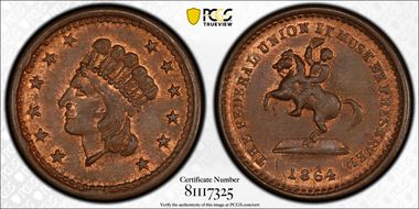 1864 Token F-54/179a Andrew Jackson MS64RB