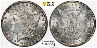 1890-CC $1 Tailbar MS61