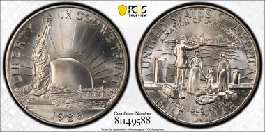 1986-D 50C Statue Of Liberty MS70