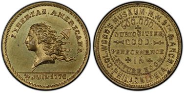 (1876) Token Pa-Ph 502 Brass Wood's Museum MS64