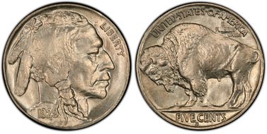 1929-S 5C 2 Feathers FS-401 MS65