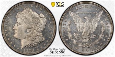 1878 8TF $1 VAM 14.16 Wild Lips MS62PL