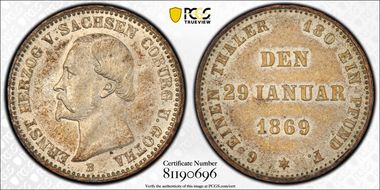 1869-B 1/6 Th KM-150 25th Year MS64