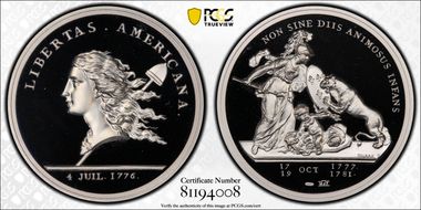 (1776) Medal Libertas Americana Ag 2015 Restrike - 1 oz. PR69DCAM