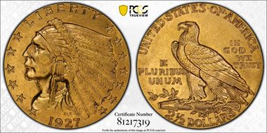1927 $2.50 AU58