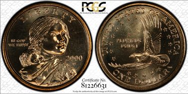 2000-D SAC$1 Millennium Set MS66