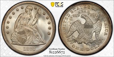 1873 $1 Seated MS66+