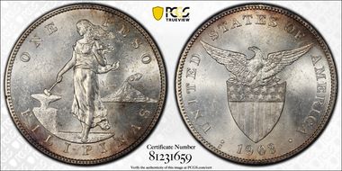 1903-S Peso KM-168  Ag MS61