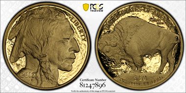 2012-W $50 American Buffalo .9999 Fine Gold PR70DCAM