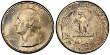 1934 25C Medium Motto MS67+