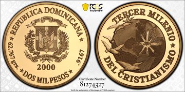 2000 2000 P Christianity Gold PR69DCAM