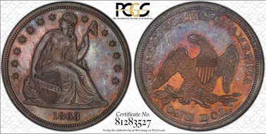 1863 $1 MS64+