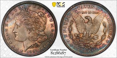 1891-CC $1 VAM 3, Spitting Eagle MS64