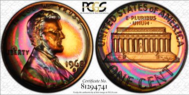 1968-S 1C PR67RB