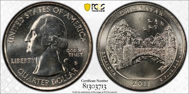 2011-D 25C Chickasaw NP MS67